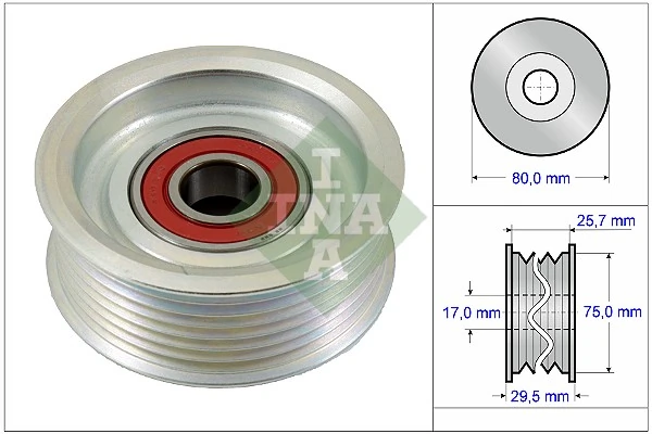 Deflection/Guide Pulley, V-ribbed belt